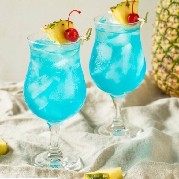 Blue Hurricane Cocktail